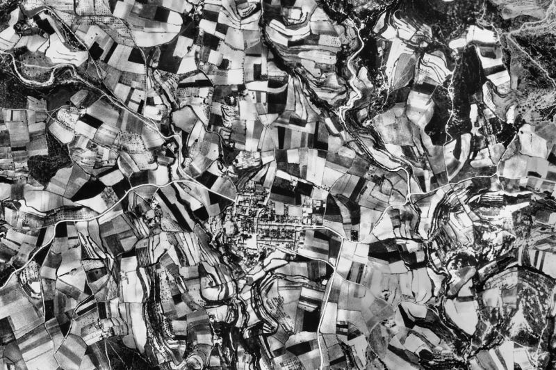 Ortofoto de 1956-1957 del núcleo de Tortellà