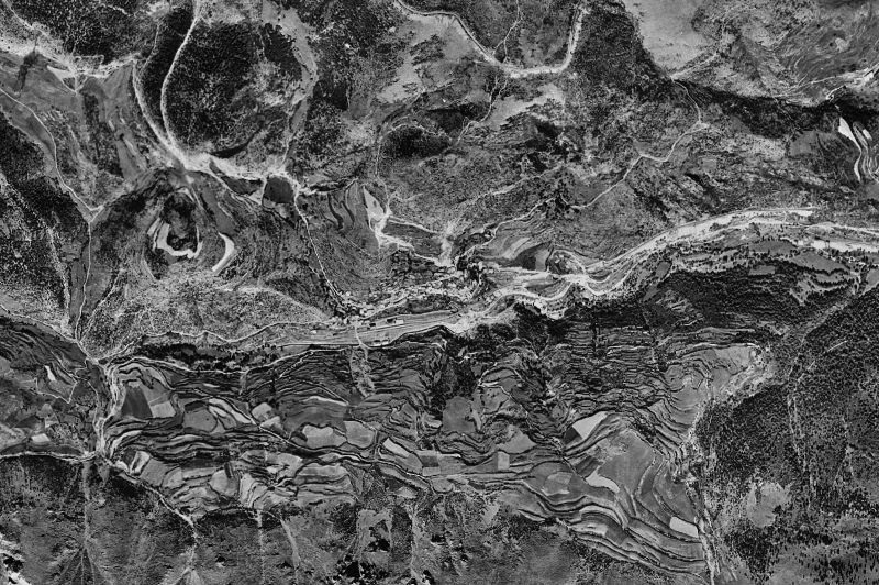 Ortofoto de 1956-1957 del núcleo de Toses