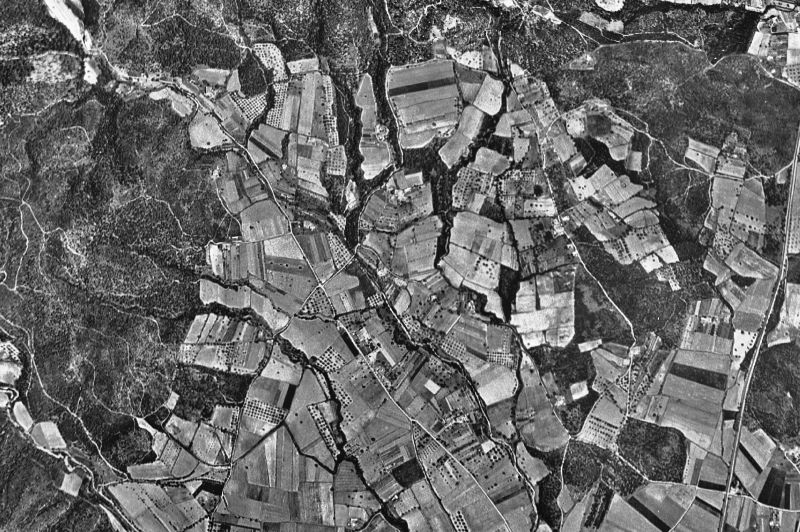 Ortofoto de 1956-1957 del núcleo de Vall-llobrega