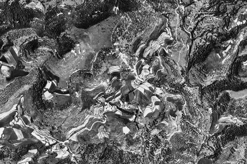 Ortofoto de 1956-1957 del núcleo de Vidrà