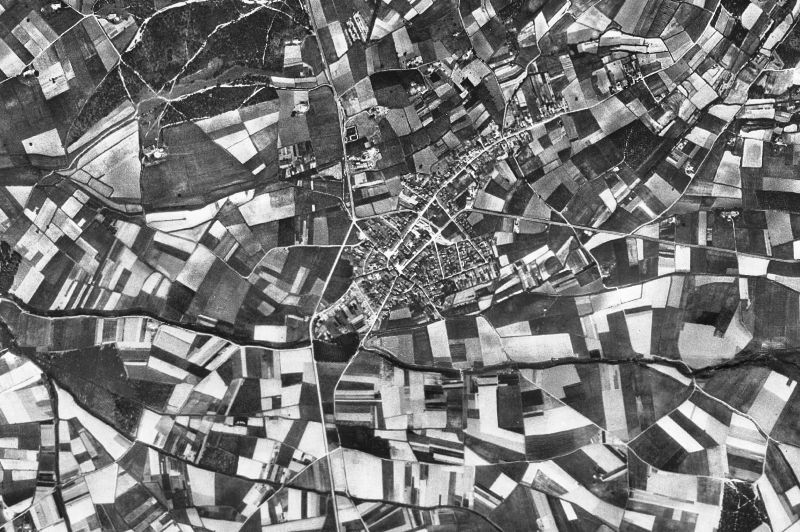 Ortofoto de 1956-1957 del núcleo de Vidreres