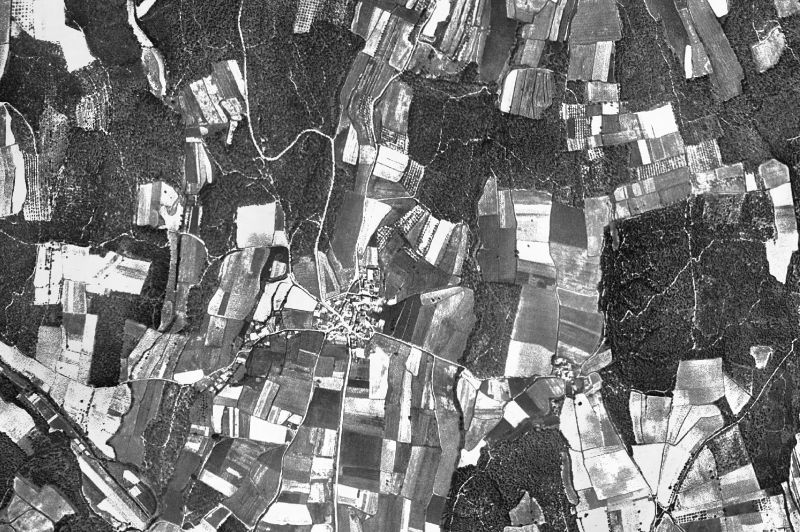 Ortofoto de 1956-1957 del núcleo de Viladasens