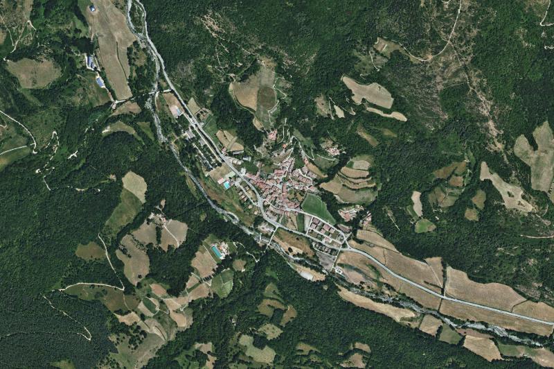 Ortofoto actual del núcleo de Vilallonga de Ter