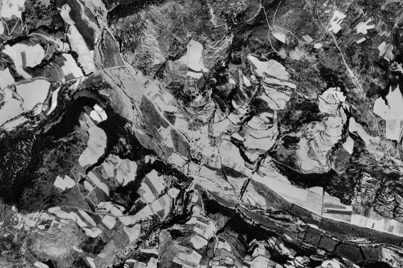 Ortofoto de 1956-1957 del núcleo de Vilallonga de Ter