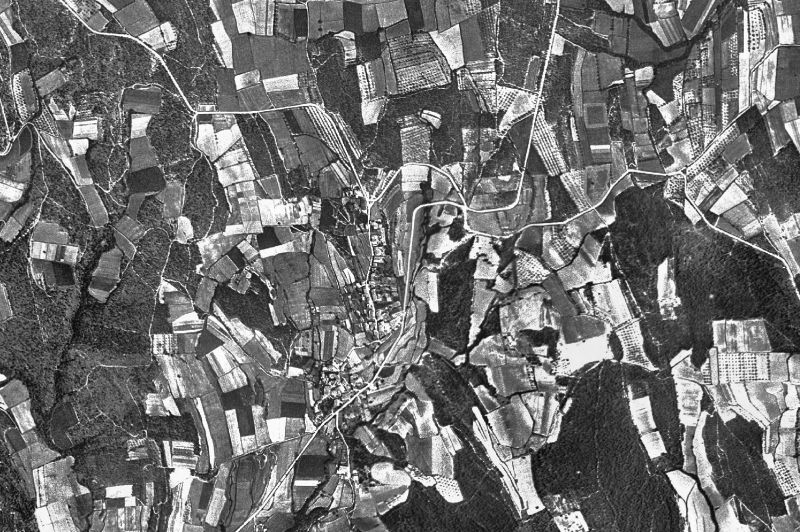 Ortofoto de 1956-1957 del núcleo de Vilopriu