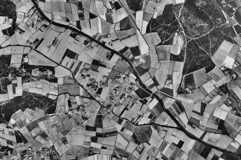 Ortofoto de 1956-1957 del núcleo de Vilobí d'Onyar
