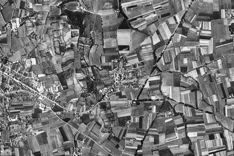 Ortofoto de 1956-1957 del núcleo de Forallac