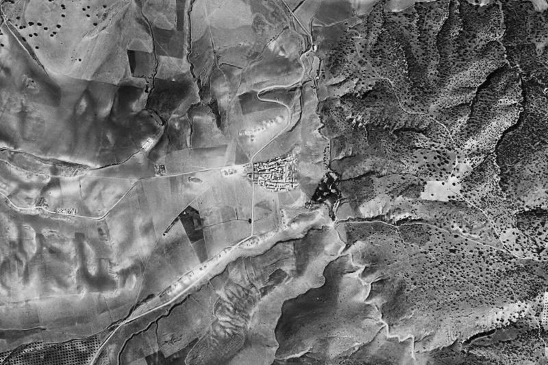 Ortofoto de 1956-1957 del núcleo de Agrón