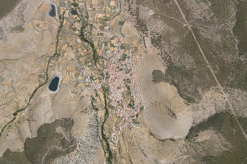 Ortofoto actual del núcleo de Aldeire