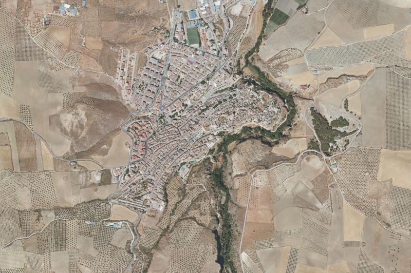 Ortofoto actual del núcleo de Alhama de Granada