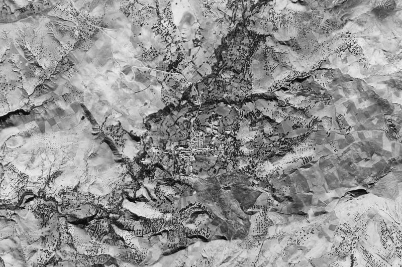Ortofoto de 1956-1957 del núcleo de Beas de Granada