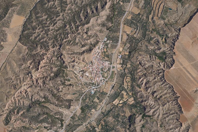 Ortofoto actual del núcleo de Beas de Guadix