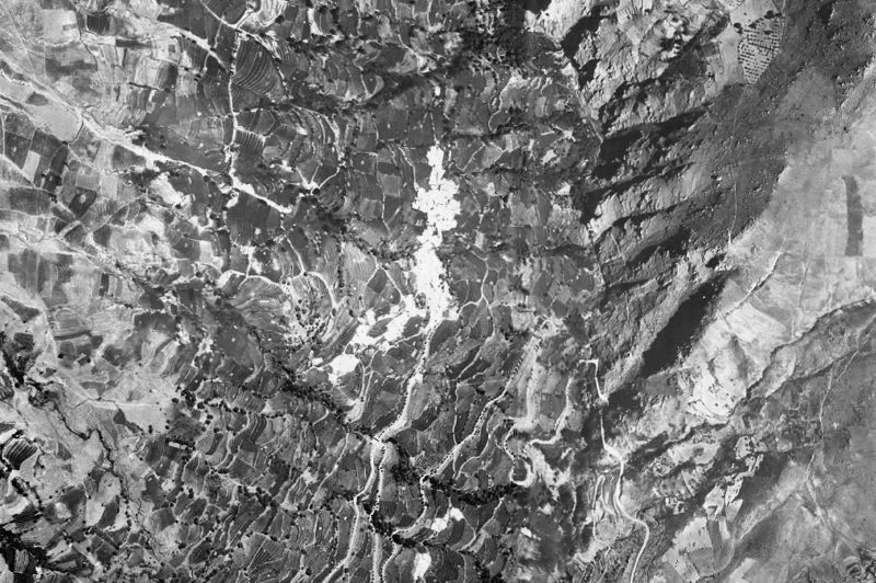 Ortofoto de 1956-1957 del núcleo de Bérchules