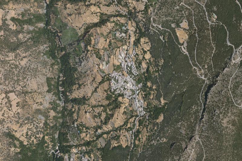 Ortofoto actual del núcleo de Bubión