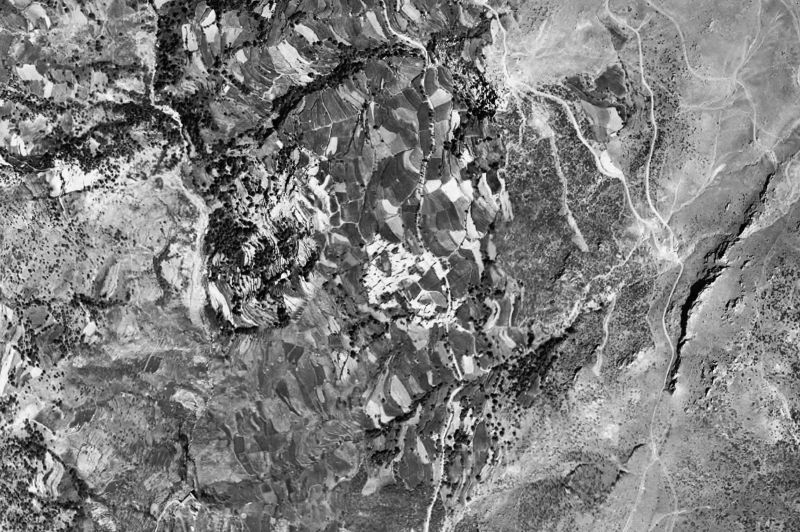 Ortofoto de 1956-1957 del núcleo de Bubión