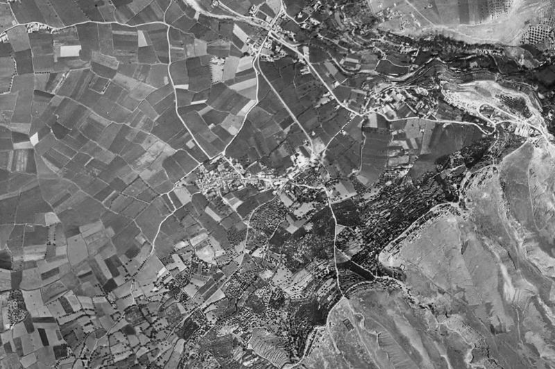 Ortofoto de 1956-1957 del núcleo de Cájar