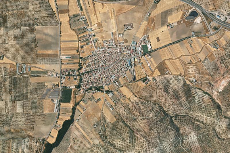 Ortofoto actual del núcleo de Campotéjar