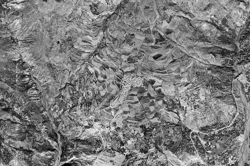 Ortofoto de 1956-1957 del núcleo de Cáñar