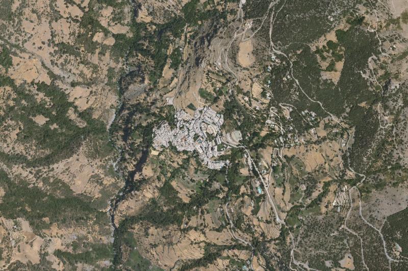 Ortofoto actual del núcleo de Capileira