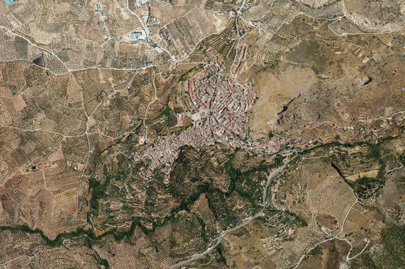 Ortofoto actual del núcleo de Cogollos de la Vega