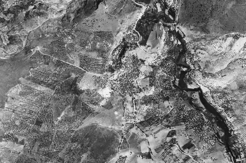 Ortofoto de 1956-1957 del núcleo de Colomera