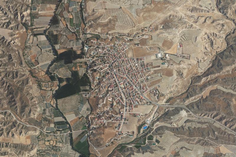 Ortofoto actual del núcleo de Cortes de Baza