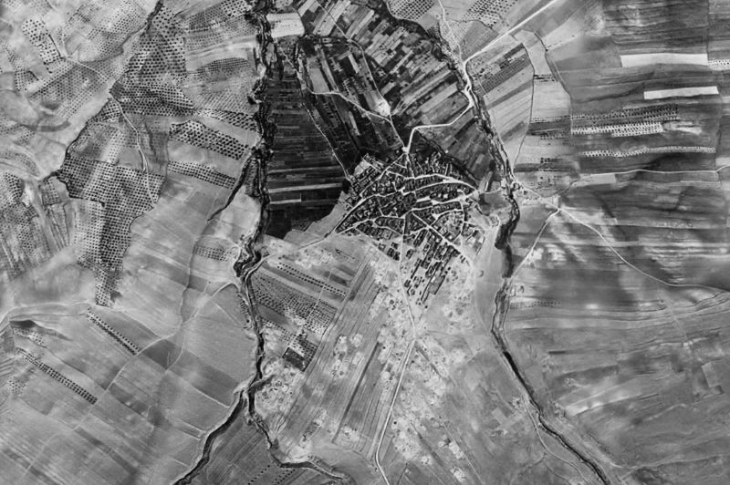 Ortofoto de 1956-1957 del núcleo de Chimeneas