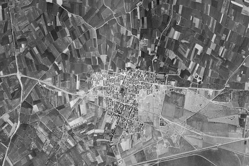 Ortofoto de 1956-1957 del núcleo de Churriana de la Vega