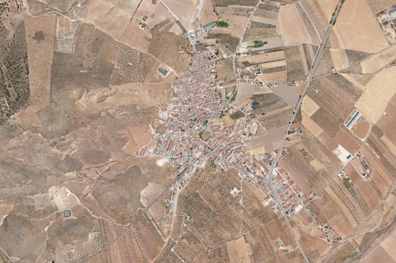 Ortofoto actual del núcleo de Darro