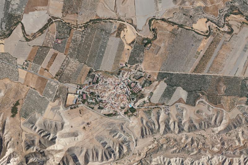 Ortofoto actual del núcleo de Dehesas de Guadix