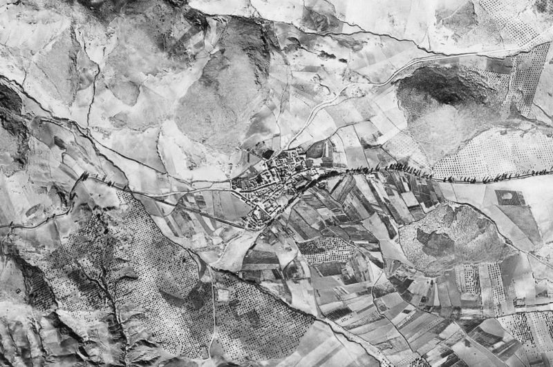 Ortofoto de 1956-1957 del núcleo de Diezma