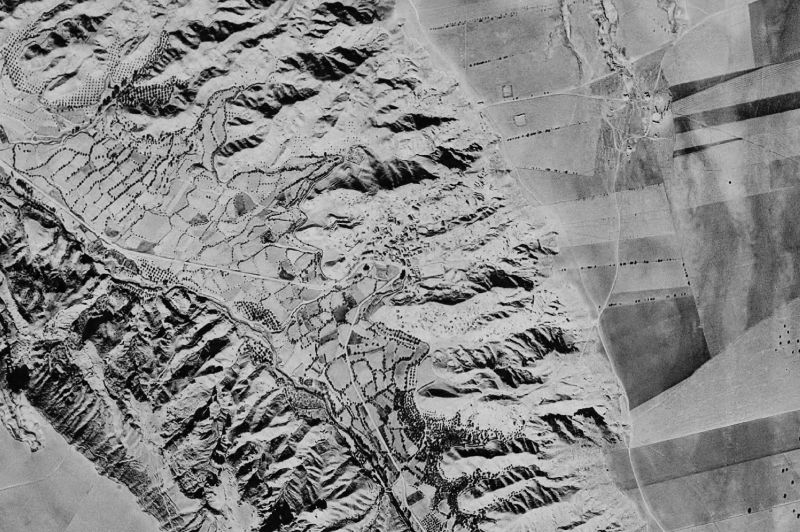 Ortofoto de 1956-1957 del núcleo de Gorafe