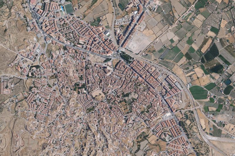 Ortofoto actual del núcleo de Guadix