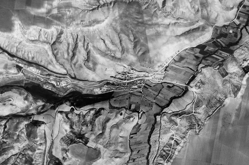 Ortofoto de 1956-1957 del núcleo de Huélago