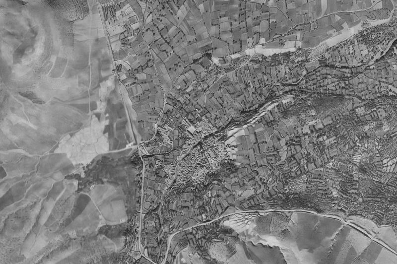 Ortofoto de 1956-1957 del núcleo de Huéneja