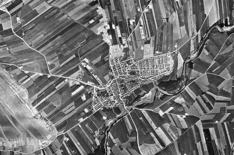 Ortofoto de 1956-1957 del núcleo de Huétor Tájar