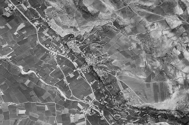Ortofoto de 1956-1957 del núcleo de Huétor Vega