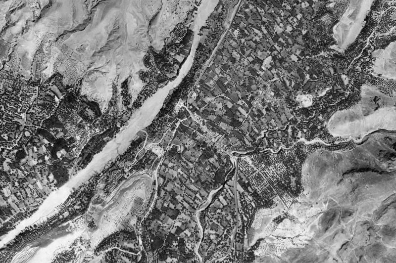 Ortofoto de 1956-1957 del núcleo de Lecrín