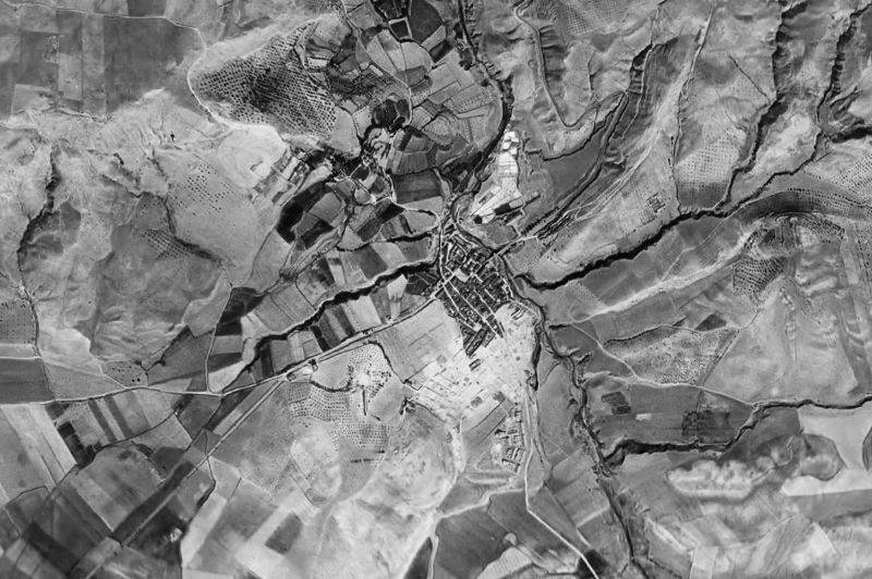 Ortofoto de 1956-1957 del núcleo de La Malahá
