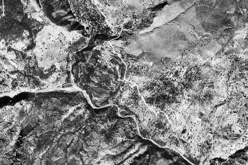 Ortofoto de 1956-1957 del núcleo de Otívar