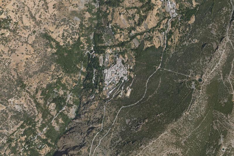 Ortofoto actual del núcleo de Pampaneira