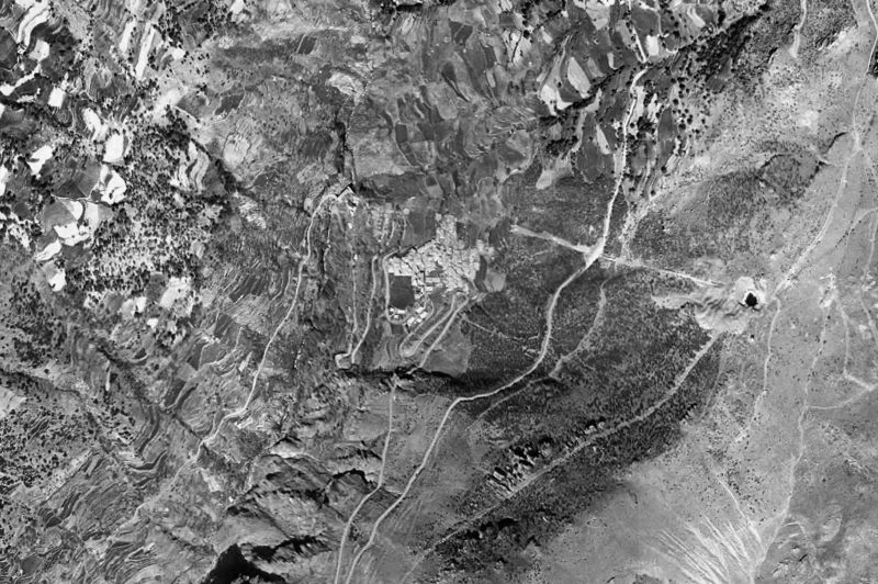 Ortofoto de 1956-1957 del núcleo de Pampaneira