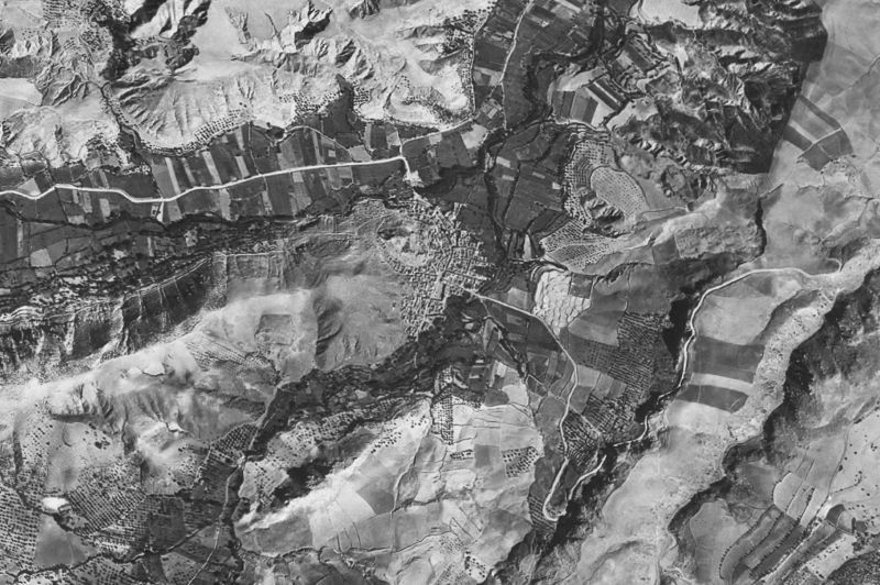 Ortofoto de 1956-1957 del núcleo de La Peza