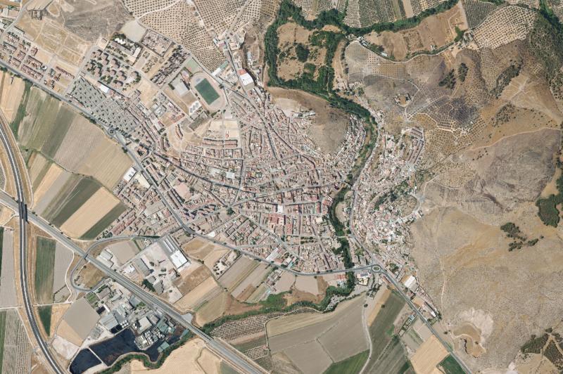 Ortofoto actual del núcleo de Pinos Puente