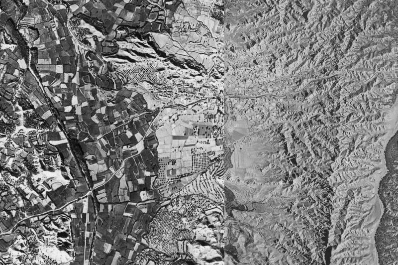 Ortofoto de 1956-1957 del núcleo de Purullena
