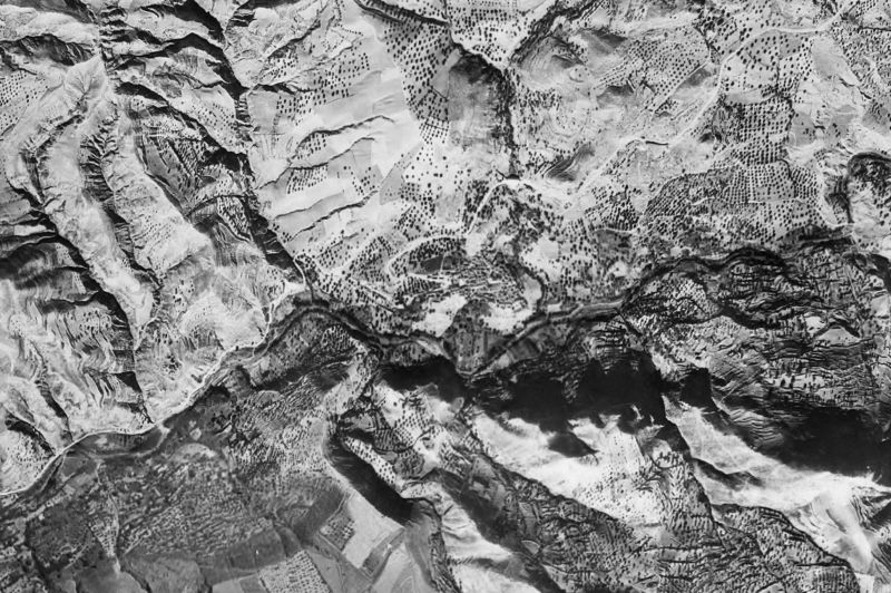 Ortofoto de 1956-1957 del núcleo de Quéntar