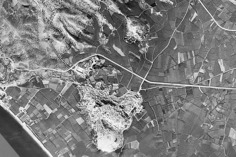 Ortofoto de 1956-1957 del núcleo de Salobreña