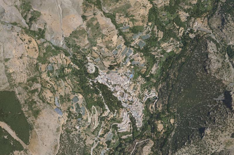 Ortofoto actual del núcleo de Trevélez