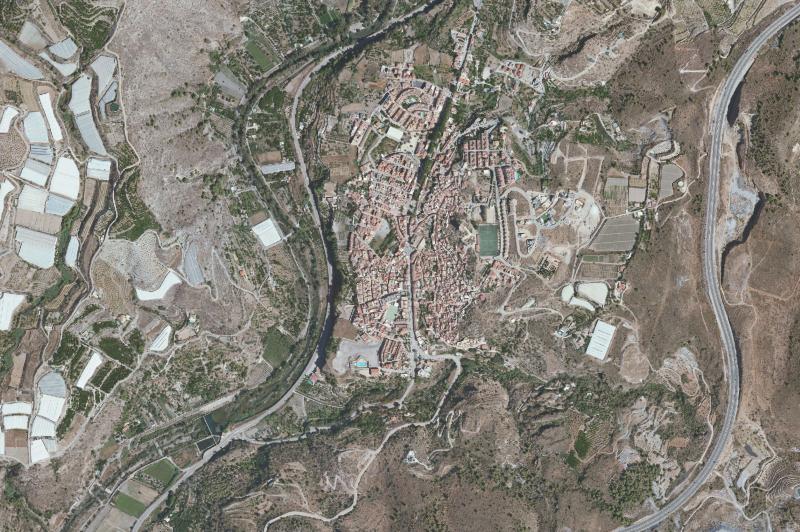 Ortofoto actual del núcleo de Vélez de Benaudalla
