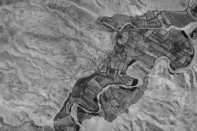 Ortofoto de 1956-1957 del núcleo de Villanueva de las Torres